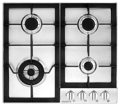 Ancona 4 Burners Gas Cooktop 23 In Stainless Steel Contemporary