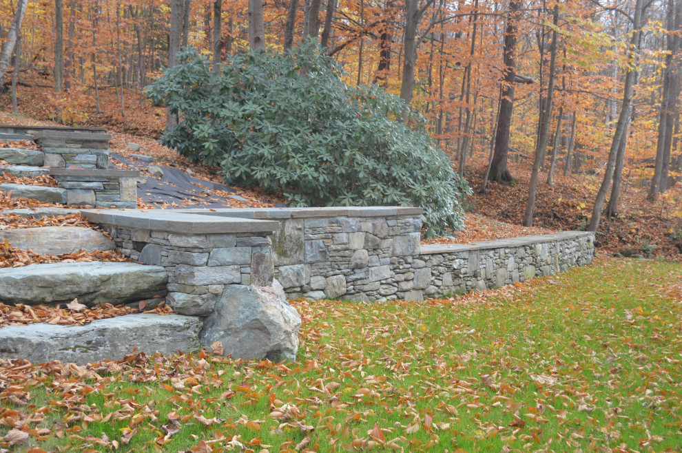 Williston - Retaining walls, water feature, chimney, & walkway