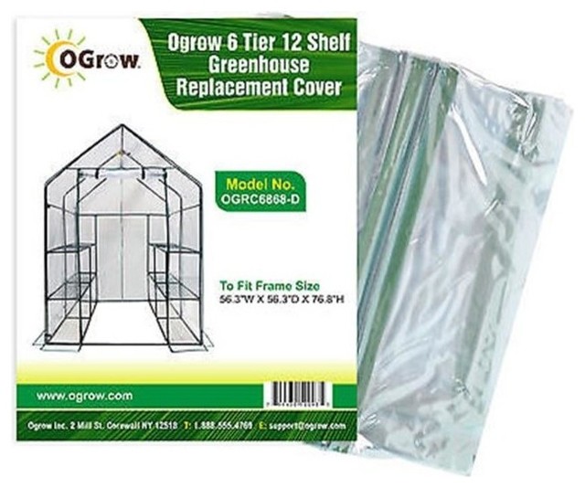 Ogrow 6 Tier 12-Shelf Greenhouse Replacement Cover To Fit Frame Size