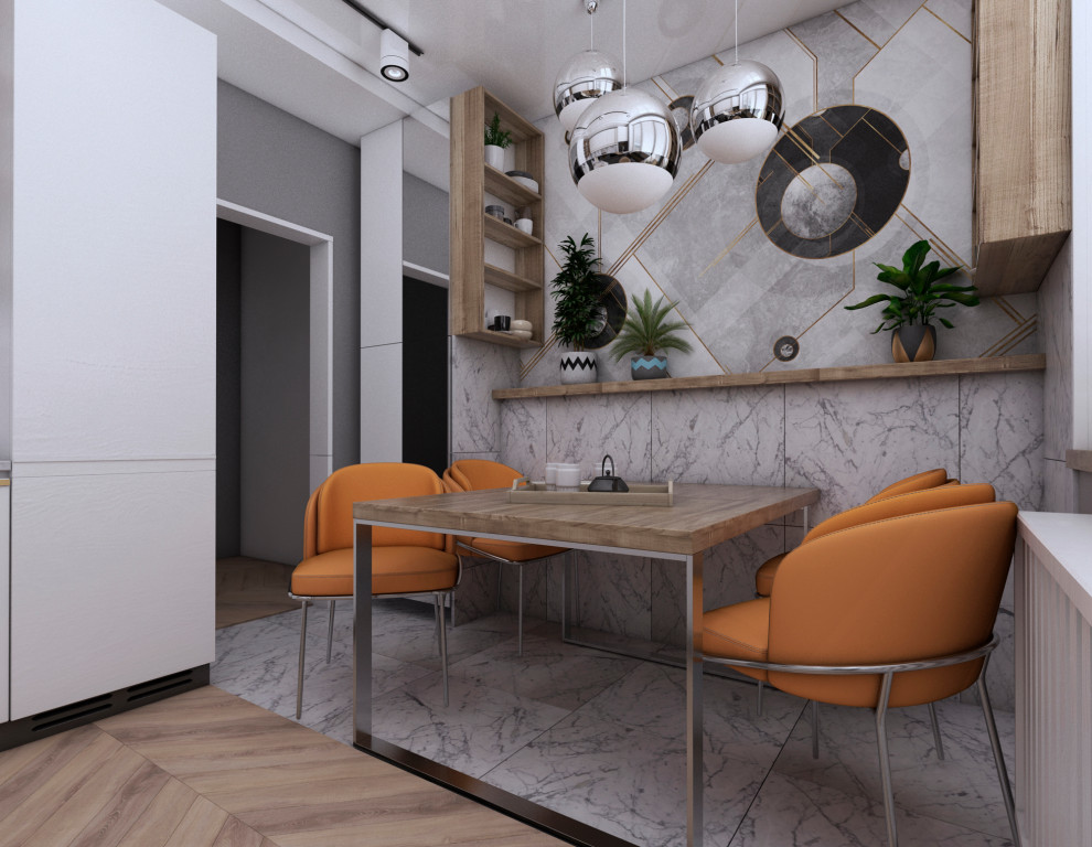 Кухня с яркими акцентами для молодой писательницы, жк Крылья