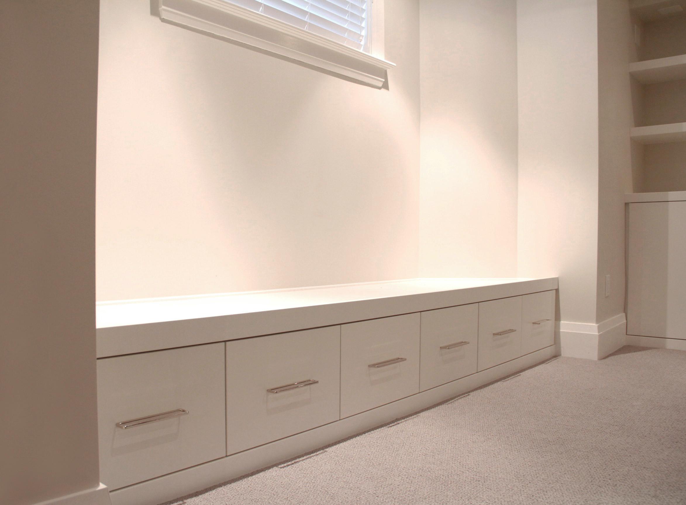 Basement/ Family Room Built-in Cabinetry and Banquette