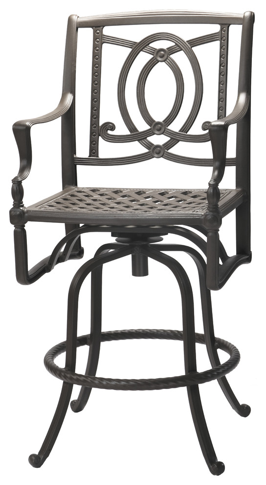 Bel Air Swivel Bar Stools, Set of 2 Traditional Outdoor Bar Stools
