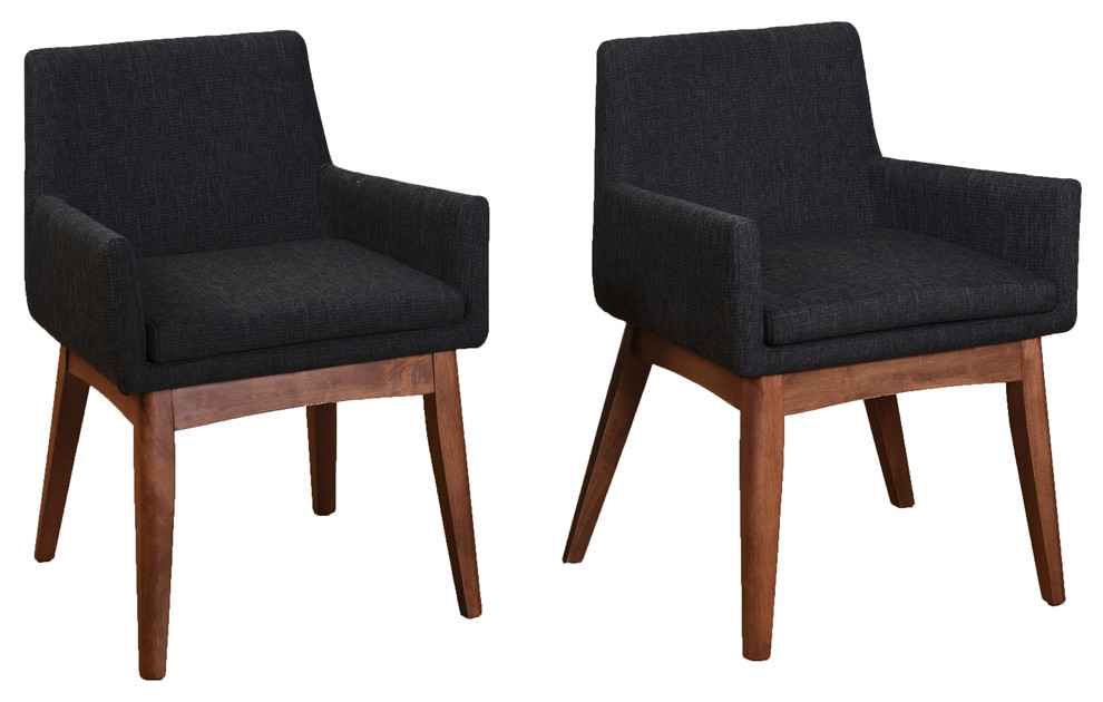 Ruby Dining Chairs, Set of 2, Liqurice Textile