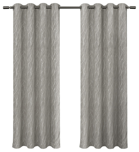 Forest Hill Woven Room Darkening Grommet Curtain Panels Forest Hill Woven Room Darkening Grommet Curtain Panels Contemporary Curtains By Amalgamated Textiles Usa