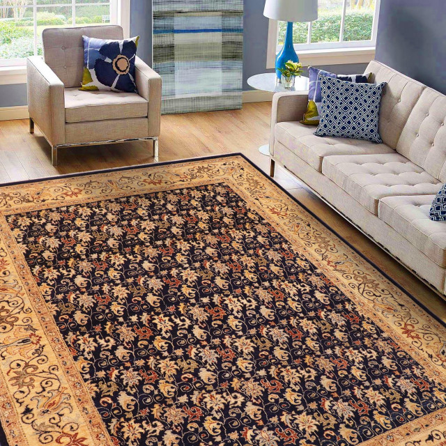 Classic Ziegler Marcy Blue Beige HandKnotted Wool Rug 8'0'' x 9'9'', 8'0'' x 9'9