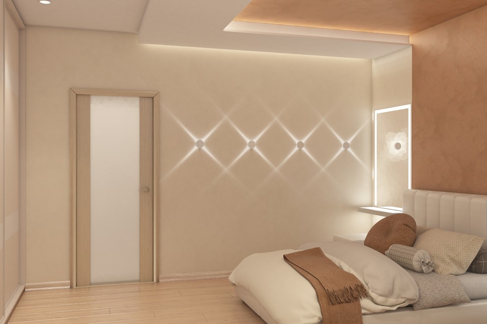 Спальня в теплых тонах