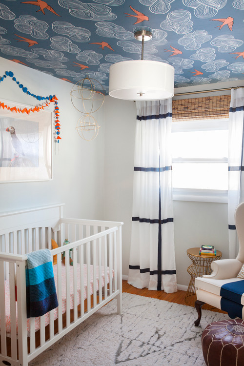 A Daydream Ceiling Blue & Orange Nursery