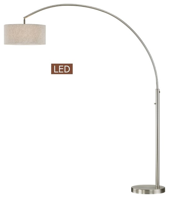 Elena 80 Led Arch Floor Lamp With Dimmer Switch Brushed Nickel