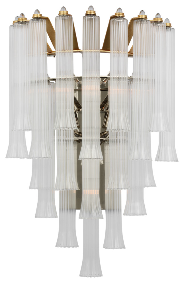 Lorelei Large Waterfall Sconce in Gild with Clear Glass