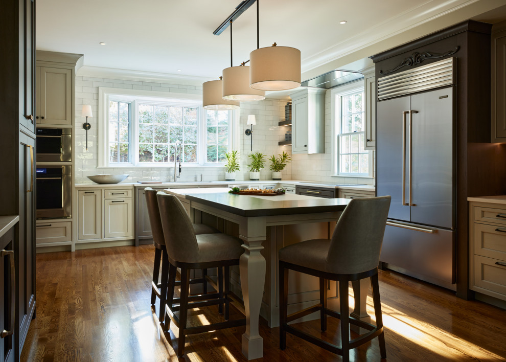Transitional kitchen photo in Boston