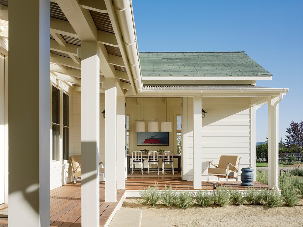 Inspiration for a country verandah in San Francisco with decking.
