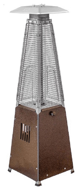 Triangular Heaters 9500 BTU Bronze Steel Propane Triangular Pyramid Tabletop Patio Heater ...