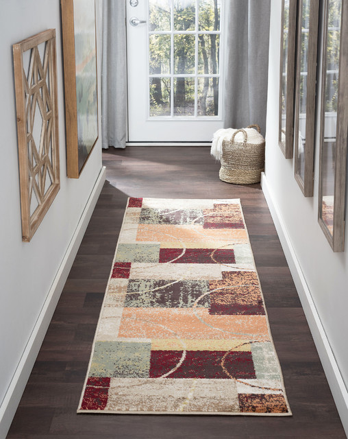 Conner Contemporary Abstract Area Rug, Multicolor, 2' X 7'