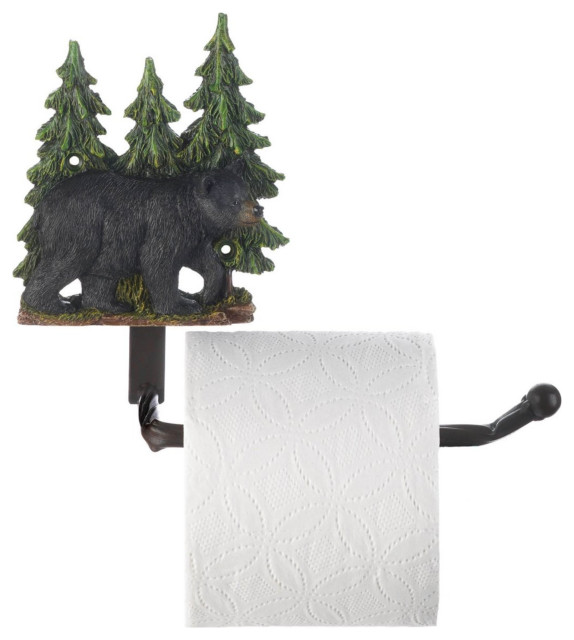 Black Bear Toilet Paper Holder Rustic Toilet Paper Holders by