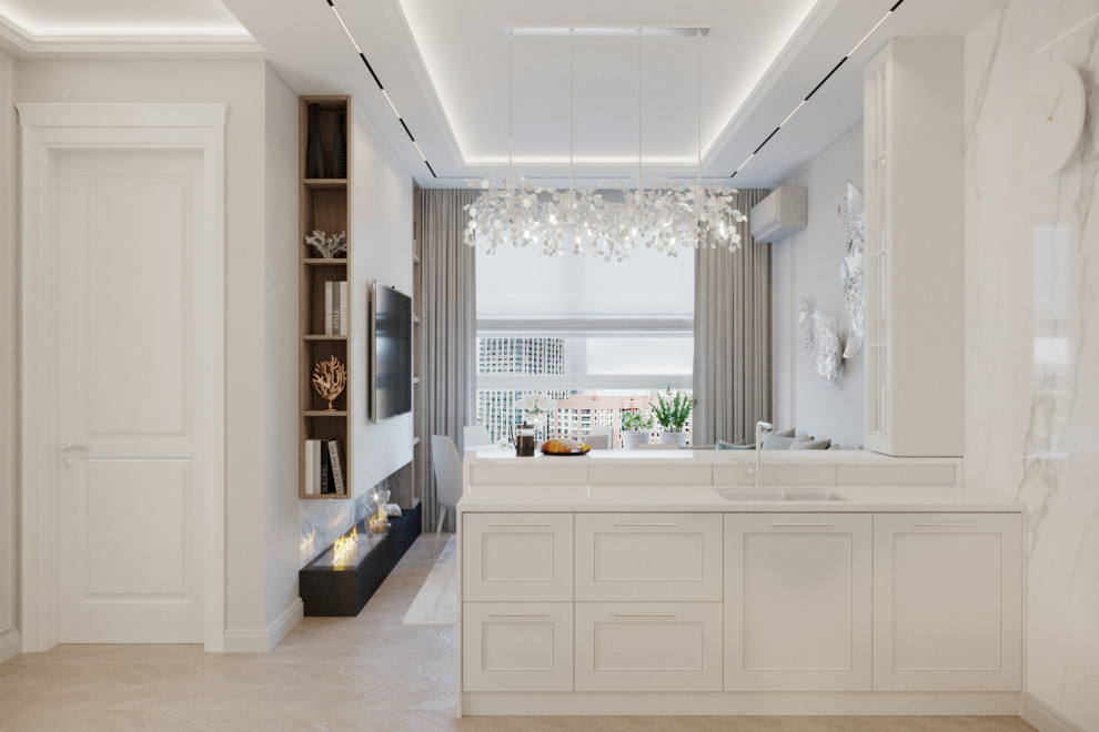 Дизайн проект квартиры в стиле легкая классика ЖК Сердце столицы