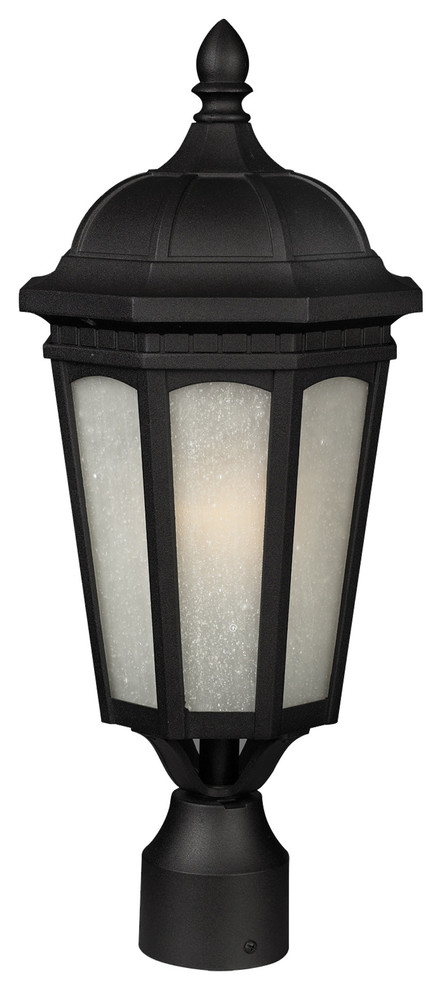 Z-Lite 508PHM Newport 1 Light Outdoor Post Light with White Seedy Shade