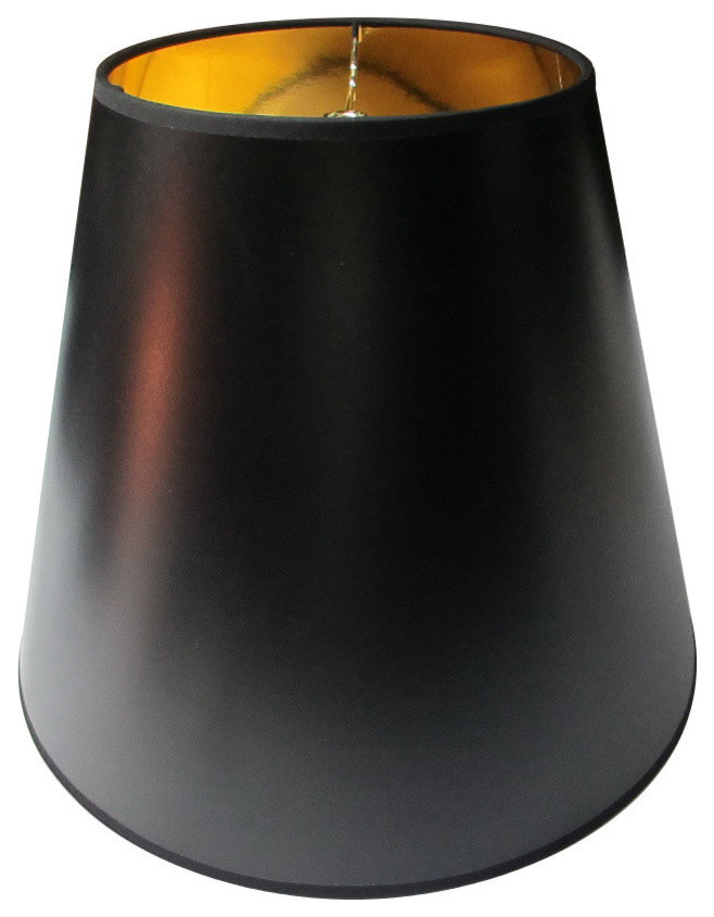 Lamp Shades, Black Linen Lamp Shade With Gold Lining Fabric