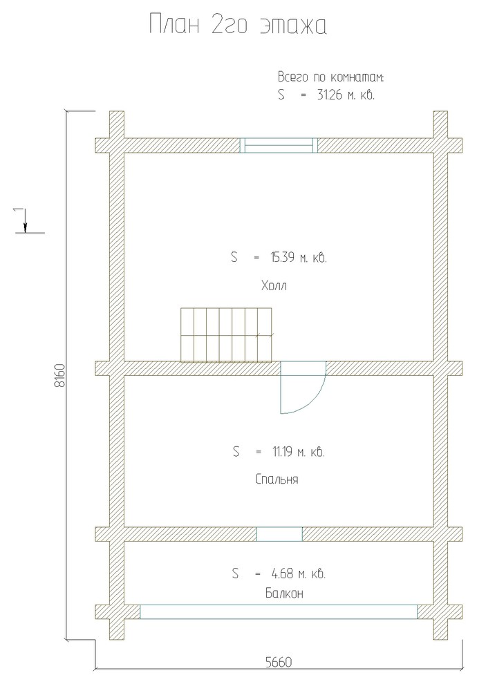 Дом-баня 75м2 из бревна 220мм — проект 156