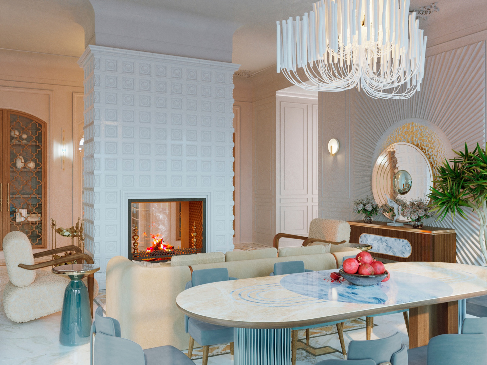 Проект гостиной в частном доме.