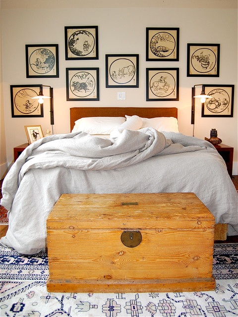 Rough Linen Bedding contemporary-bedroom