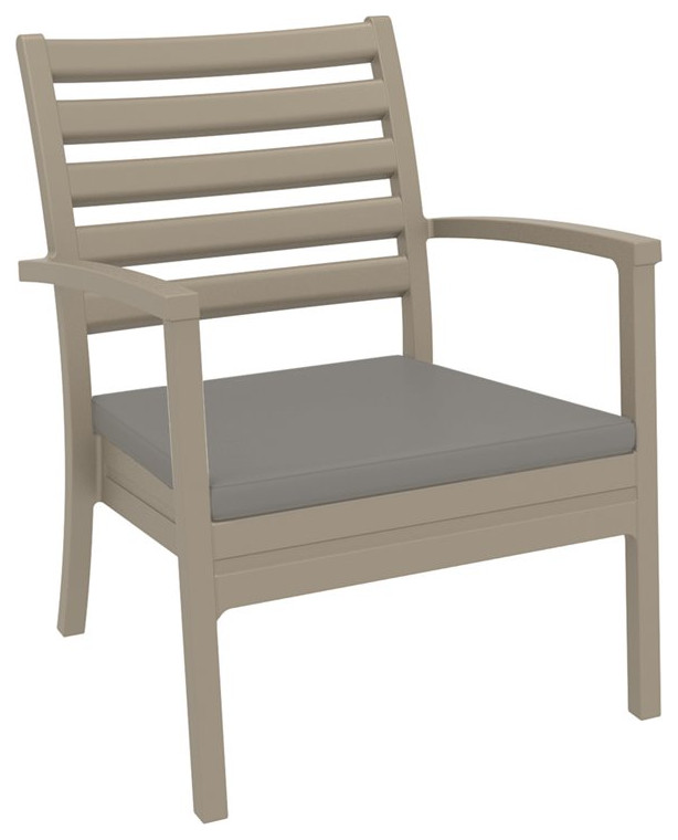 Artemis XL Club 7 Piece Patio Set in Taupe with Acrylic Fabric 