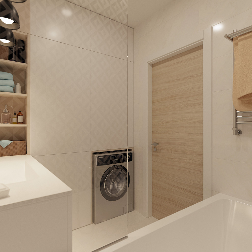 Светлая кварира с черными акцентами