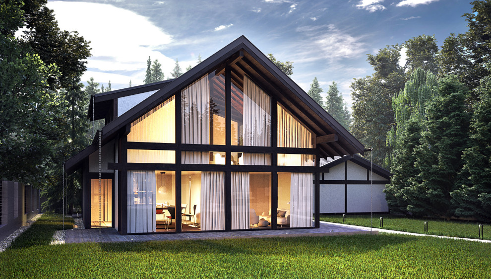 Проект ландшафтного дизайна с зоной патио в минималистичном стиле для Фахверка Д