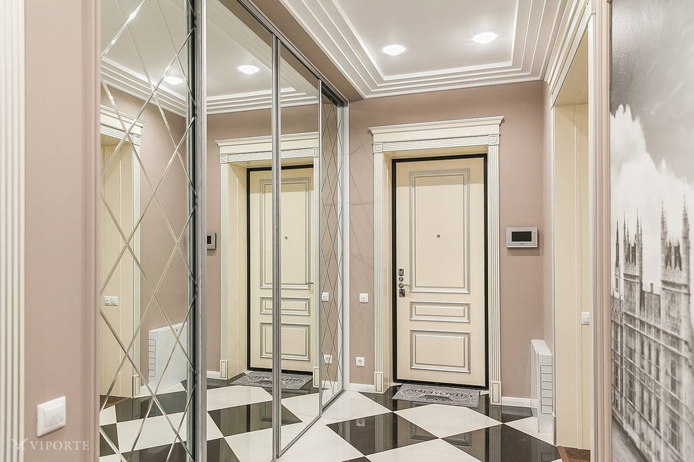 Дверь из массива бука Рим в интерьере "В тауповых тонах"