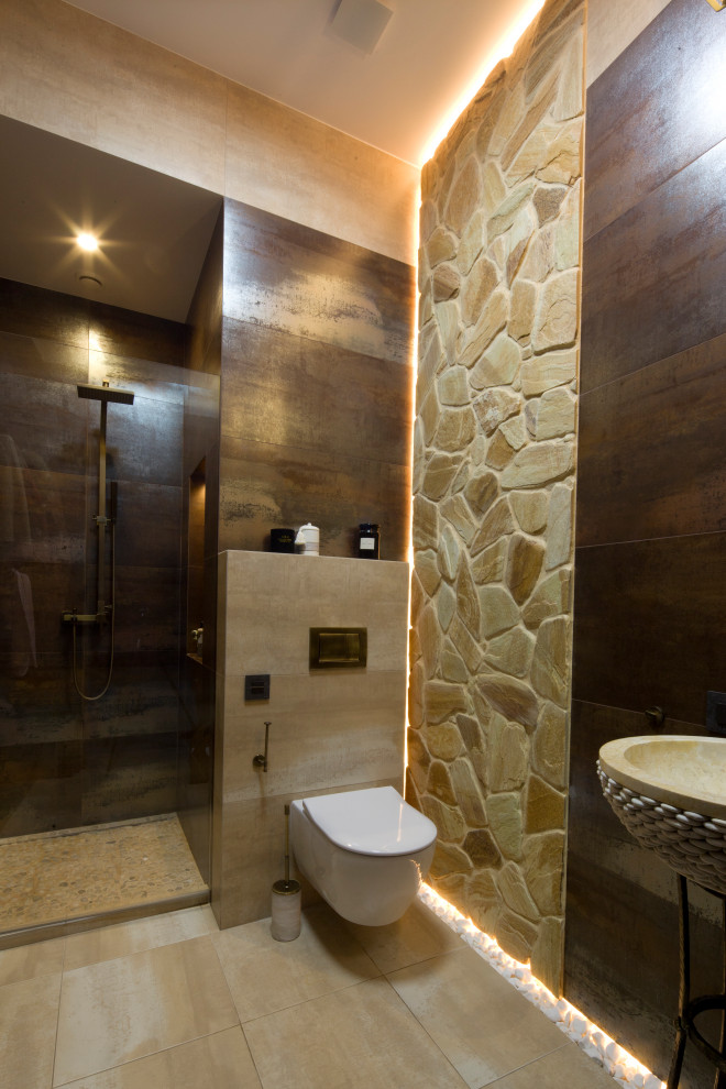 Санузел с отделкой бутом