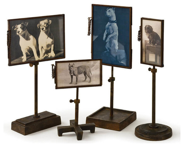 Vintage Metal Photo Holders (Set of 4)