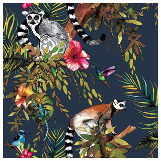 Madagascar Wallpaper Navy, 32' - Tropical - Wallpaper - by The Alley ...