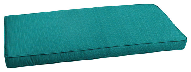 Sunbrella Textured Sea Blue Indoor/Outdoor Bench Cushion