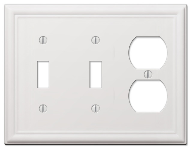Chelsea Steel 2Toggle, 1Duplex Wall Plate Traditional Switch