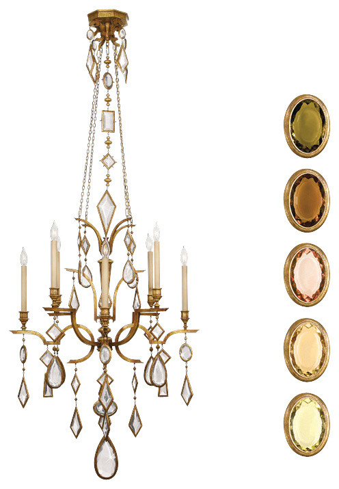 Fine Art Lamps Encased Multi-colored Gems Chandelier