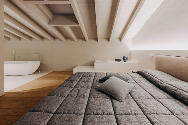 camera da letto contemporaneo-dormitorio