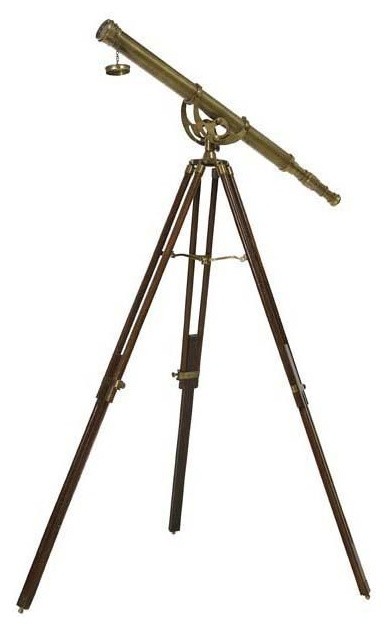 Antique Brass Telescope | Eichholtz Bicton, brass, 40"Wx40"Dx62"H