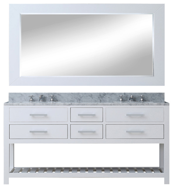 Madalyn Pure White Bathroom Vanity With Mirror