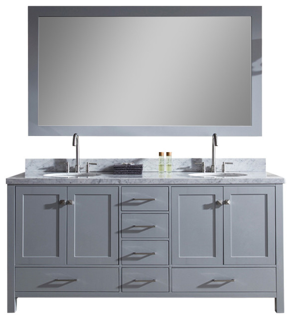 Ariel Cambridge 73 Double Sink Bathroom Vanity Set Grey