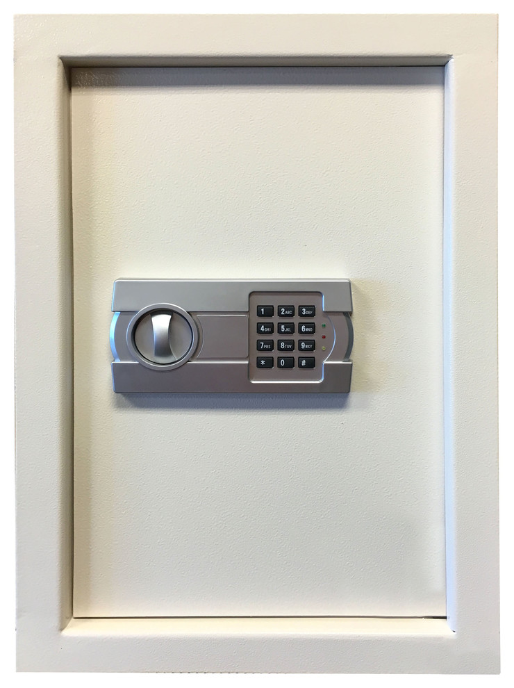 Wall Safe with Electronic Lock, Beige - Contemporary - Safes - by