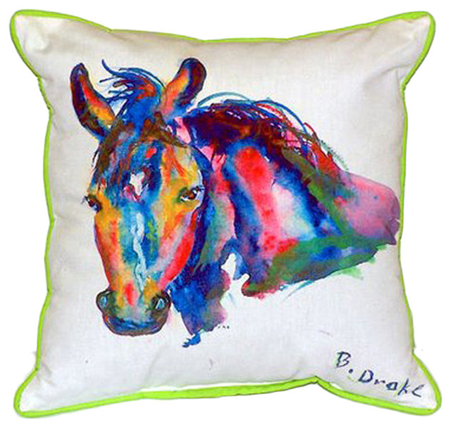 Betsy Drake Nellie Horse Extra Large 20 X24 Indoor Outdoor Pillow