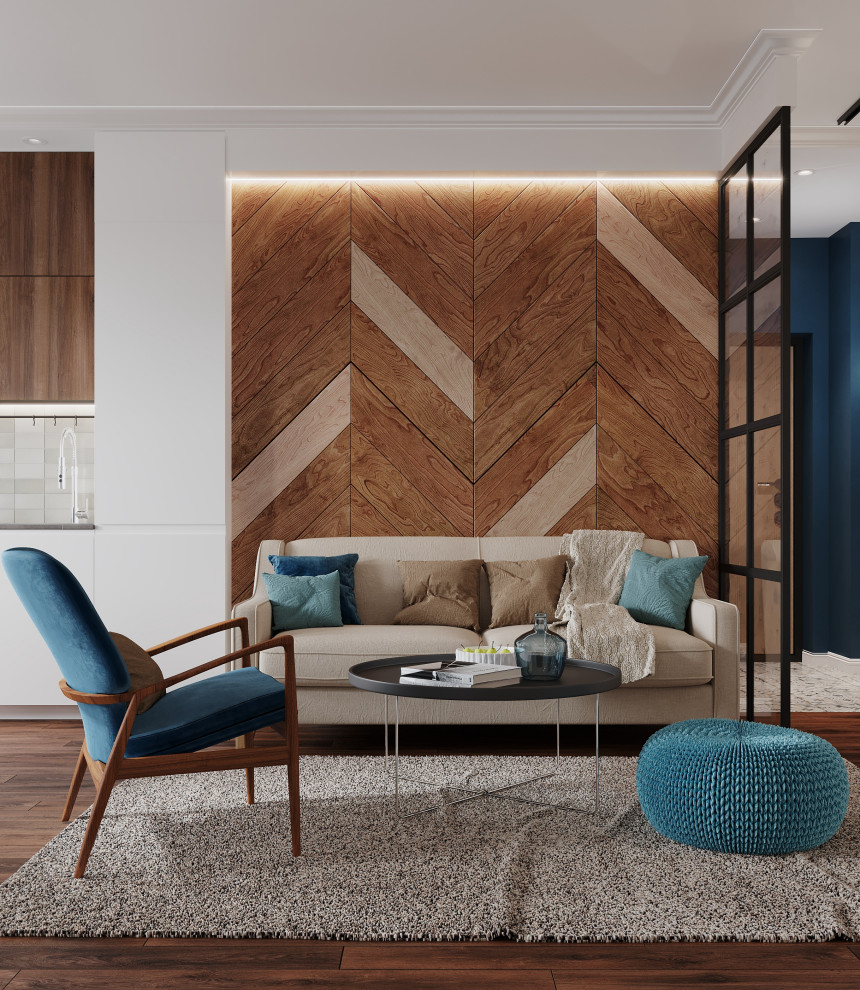 Интерьер в природной гамме для семьи с двумя детьми