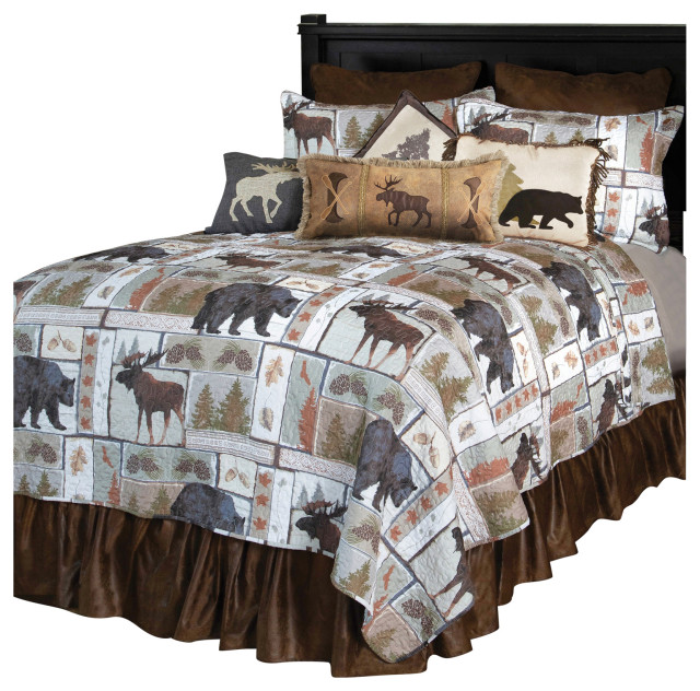 Vintage Lodge Rustic Cabin Quilt Set, Twin - Rustic - Quilts And Quilt ...