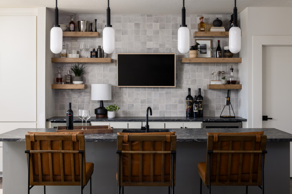 Earthy Modern Custom New Build - Contemporary - Home Bar - Kansas City ...