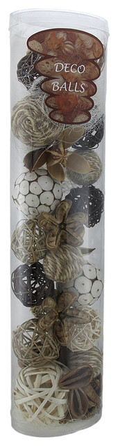 Natural Mixed Material Decorative Balls Bowl Filler Set