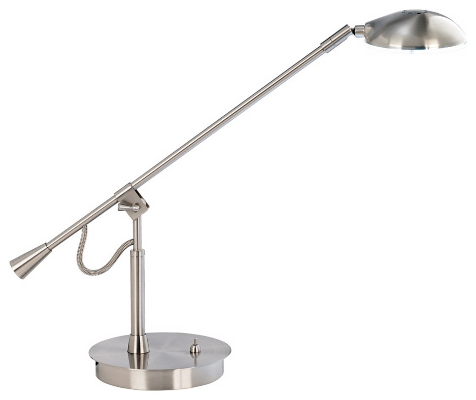 Balance Arm Brushed Nickel LED Desk Lamp