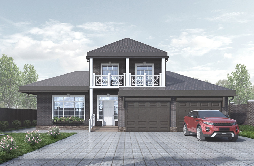 Двухэтажный дом в стиле прованс