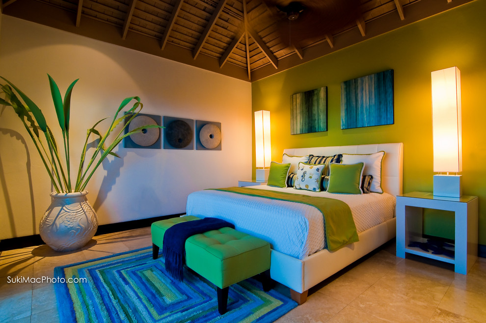 Villas in Jamaica Tropical Bedroom Other by Suki MacDonald