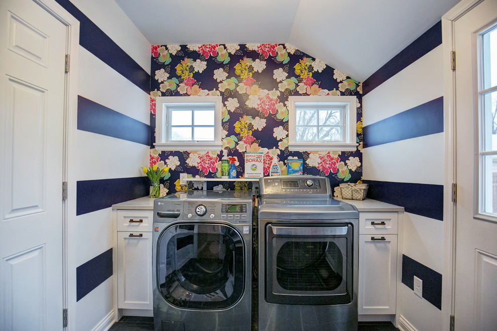 Design ideas for a transitional laundry room in Minneapolis.
