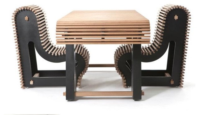 Polygon Slatted Garden Table