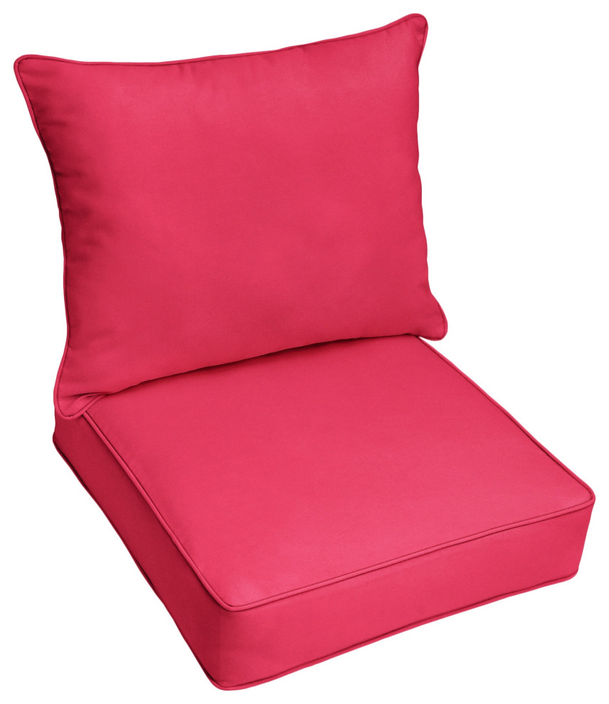Sorra Home Sunbrella Outdoor Corded Deep Seating Pillow and Cushion Set